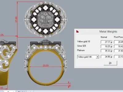 Lion ring Gold 3D print model