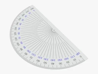 Protractor half-circle 02 3D model