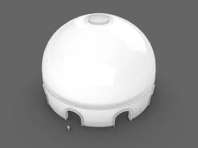 Dome Pavilion with Solid Dome with Top Opening v4 3D model