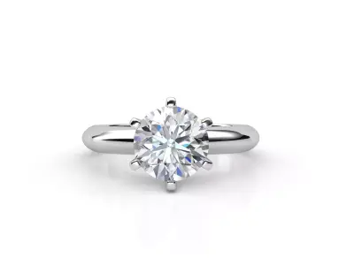 dmc-01 solitaire engagement ring with oval cut diamond 3D print model