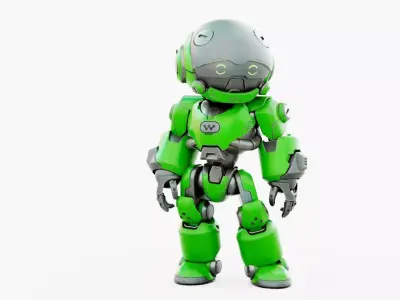 ROBO ZERO-A  Rigged for Unreal Engine - Unity - MIXAMO 3D model