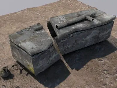 Cemetery  Low-poly 3D model