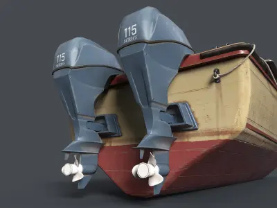 Boat Engine Low-poly 3D model