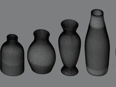 Modern Decorative Vases Low-poly 3D model Low-poly 3D model