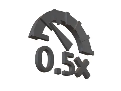 Speed 0 point 5 Symbol v1 001 Low-poly 3D model