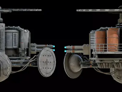 Desert Ship Low-poly 3D model