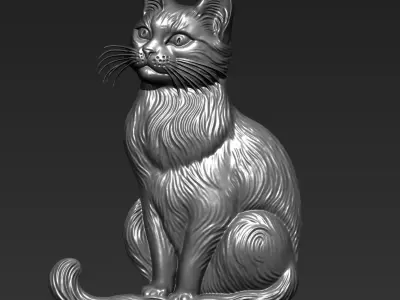A Sitting Cat A54 3D print model