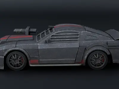 Death Race Car Low-poly 3D model