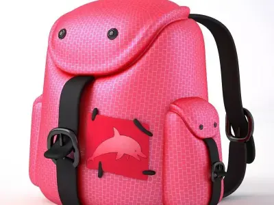 Back Pack RED 3D model