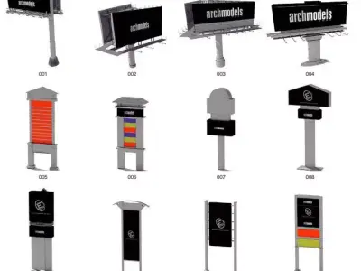 street signs and items 3D model