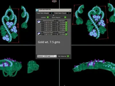 Pendant Earrings combo - 1127 3D print model