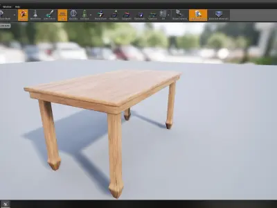 Table 3D model optimized UE4 Low-poly 3D model