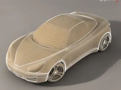 Electric concept sports car 3D model