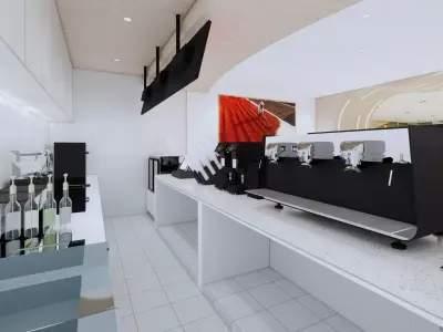 Kenangan Coffee Shop Interior  3D model