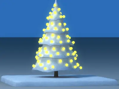 Toon snow tree 3D model