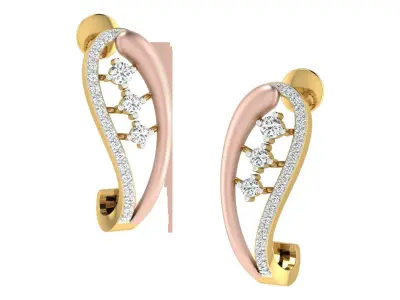 Solitaire Women Drop Earring 3dm STL OBJ FBX Render Details 3D print model 9