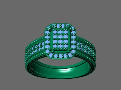 Womens Rings With Stone Ring Ready STL 3DM Models Rings women 3D print model 25