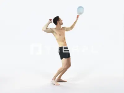 Virtue 04B Beach Serving Sports Man Low-poly 3D model