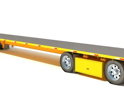 Heavy Truck with Flatbed Trailer 3D model