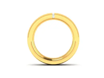 Band 3dm Render Details oval gold ring with diamond 3D print model