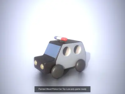 Game Ready Wooden Toy Vehicles Collection Low Poly 3D Model Pack
