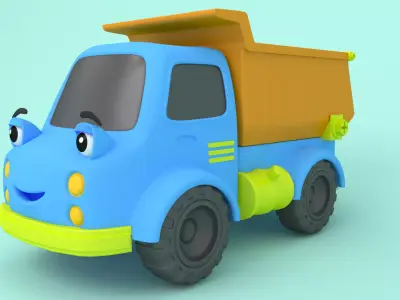 Dump truck Cartoon Low-poly 3D model