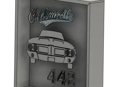 Oldsmobile 442 Garage Art Sign Kit  3D print model