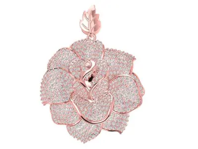 Diamond Rose Pendant Jewelry Design 1929 3D print model