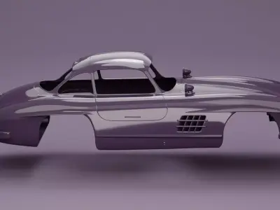 1954 Mercedes-Benz 300SL Gullwing body car 164 132 124 3D print model
