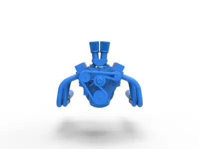 Engine V8 for Vintage Sprint car Scale 1 to 25 3D print model