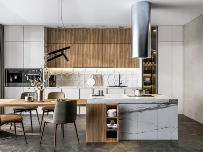 Kitchen Modern interior  0023 3D model