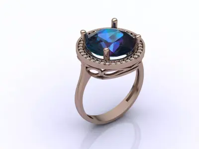 STL 3DM Women Ring Womens Ring Diamonds With Stone Model 3D print model buy