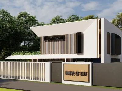 Modern Luxury Villa 3D Model with Pool and Elegant Interior 3D model