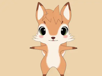 Stylized Toon Squirrel 3D model