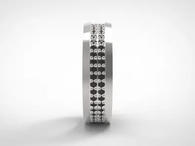 Wedding bands double row with diamonds 3D print model 3D model