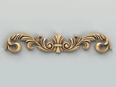 Carved decor horizontal 024 3D model