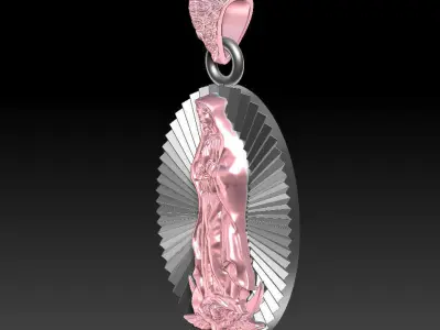 JEWELRY PENDANT VIRGEN DE GUADALUPE 3D print model
