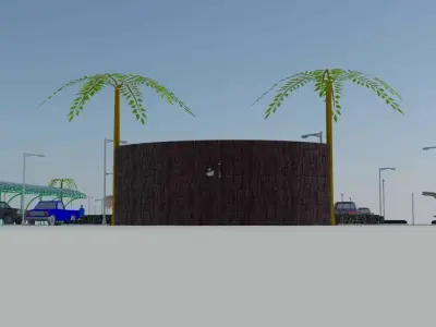 Outdoor 3D Parking Area 3D model