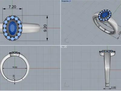 Halo ring model 691 3D print model