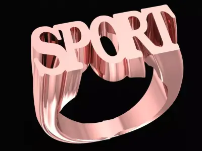 Bold SPORT Letter Men Ring  2568 3D print model