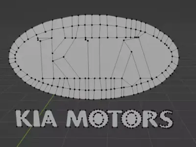 Kia 3D Logo Low-poly 3D model