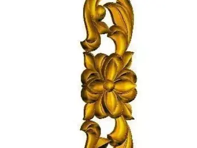 Decorative Floral Scroll STL Carving 3D print model