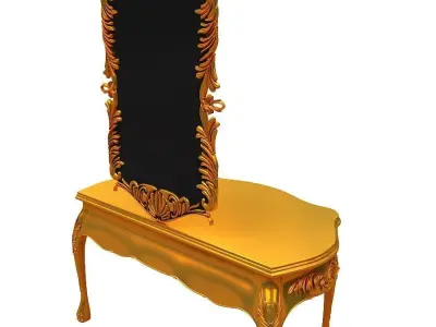 Carved frame mirror Low-poly 3D model