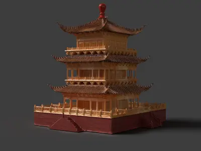 Chinese ancient house  3D model 32