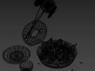 Pears with Flowers 3D model