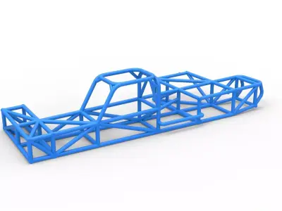 Frame of Supermodified rear engine race car Scale 1 to 25 3D print model