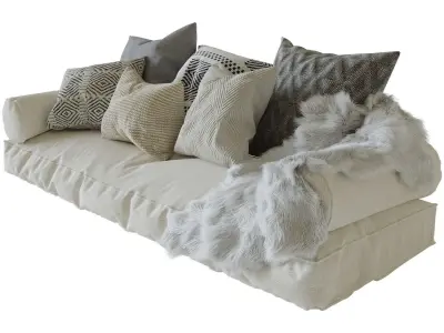 Decorative soft corner on the windowsill 3 3D model