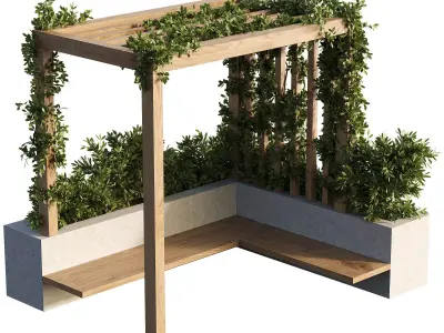 OutDoor plants - 3  Pergola plants set 3D model