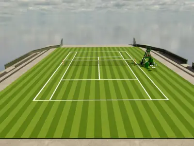 Tennis Court Low-poly 3D model