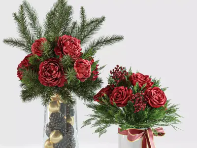 Flower Set 015 Christmas 3D model